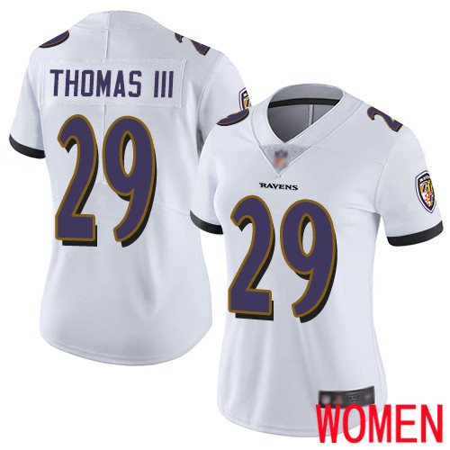 Baltimore Ravens Limited White Women Earl Thomas III Road Jersey NFL Football #29 Vapor Untouchable